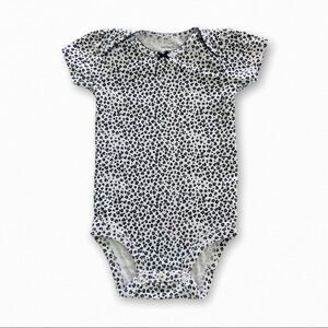 Carter’s Baby Girls Black and White Animal Print Short Sleeve Onesie 9 Months